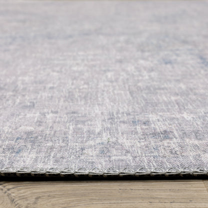 8 x 10 Grey & Blue Power Loom Stain Resistant Rug