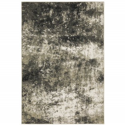 10 x 13 Charcoal Grey & Beige Power Loom Stain Resistant Rug