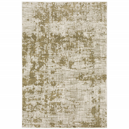 10 x 13 Beige Gold & Grey Power Loom Stain Resistant Rug