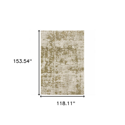 10 x 13 Beige Gold & Grey Power Loom Stain Resistant Rug