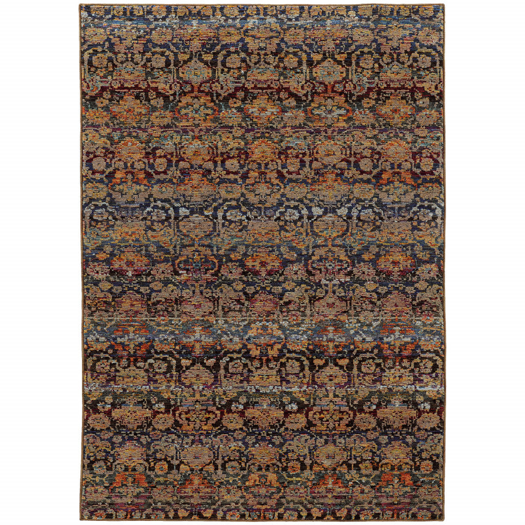 5 x 7 Blue & Ivory Power Loom Rug