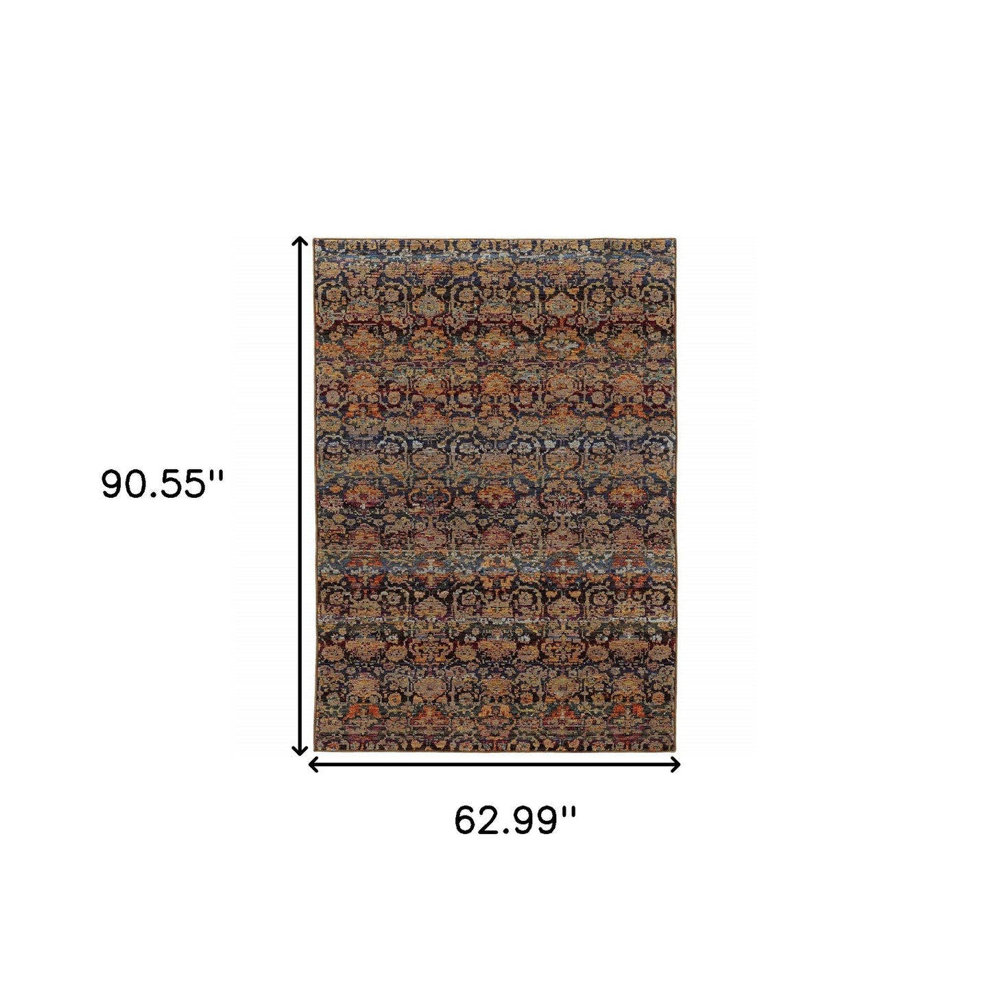 5 x 7 Blue & Ivory Power Loom Rug