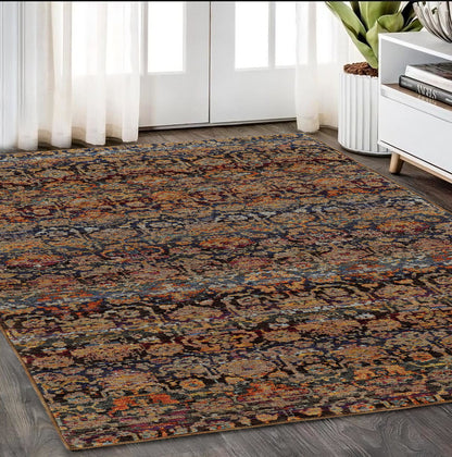 5 x 7 Blue & Ivory Power Loom Rug