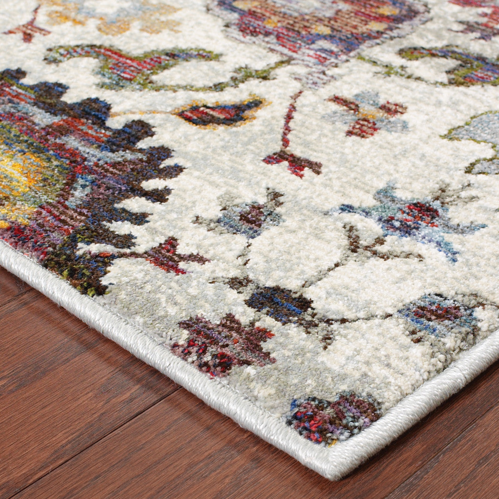 5 x 7 Purple & Gray Oriental Power Loom Rug