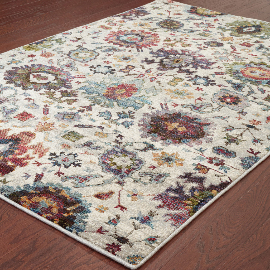 5 x 7 Purple & Gray Oriental Power Loom Rug