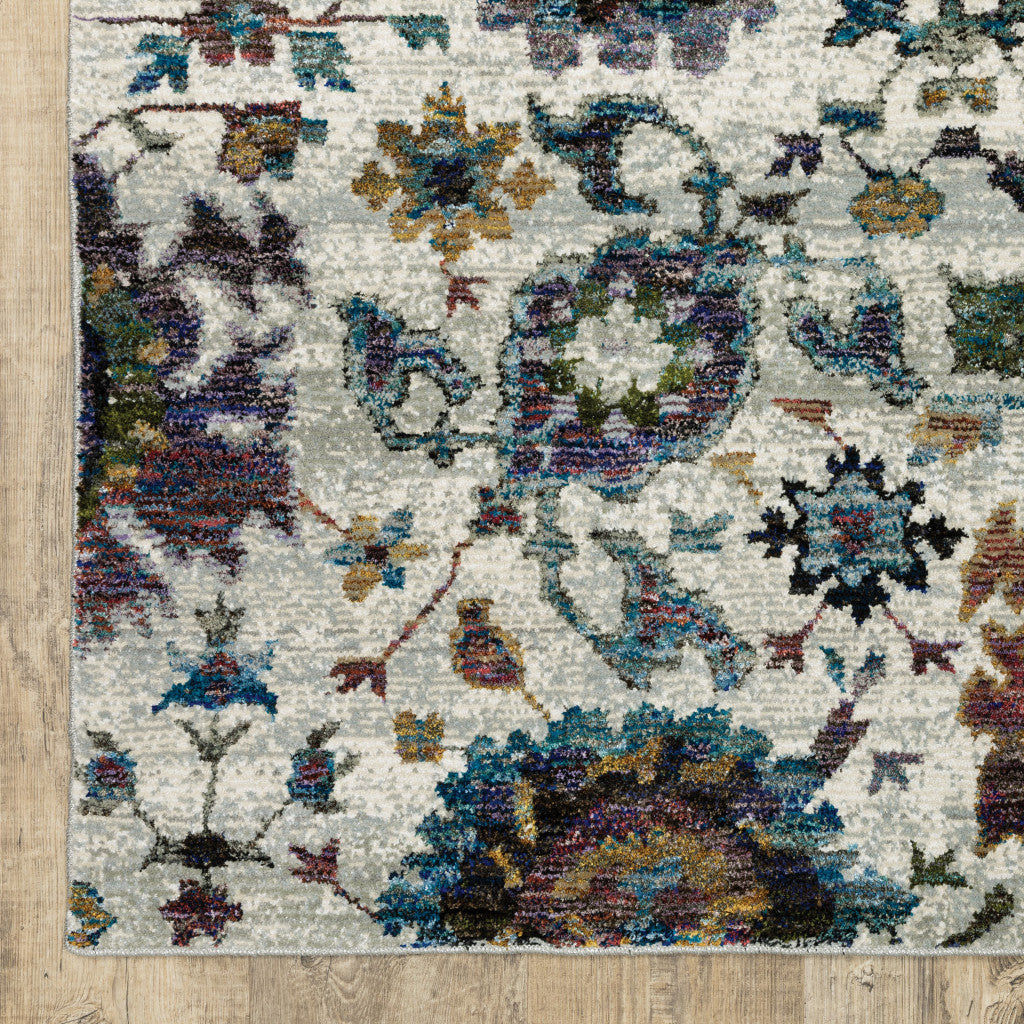5 x 7 Purple & Gray Oriental Power Loom Rug
