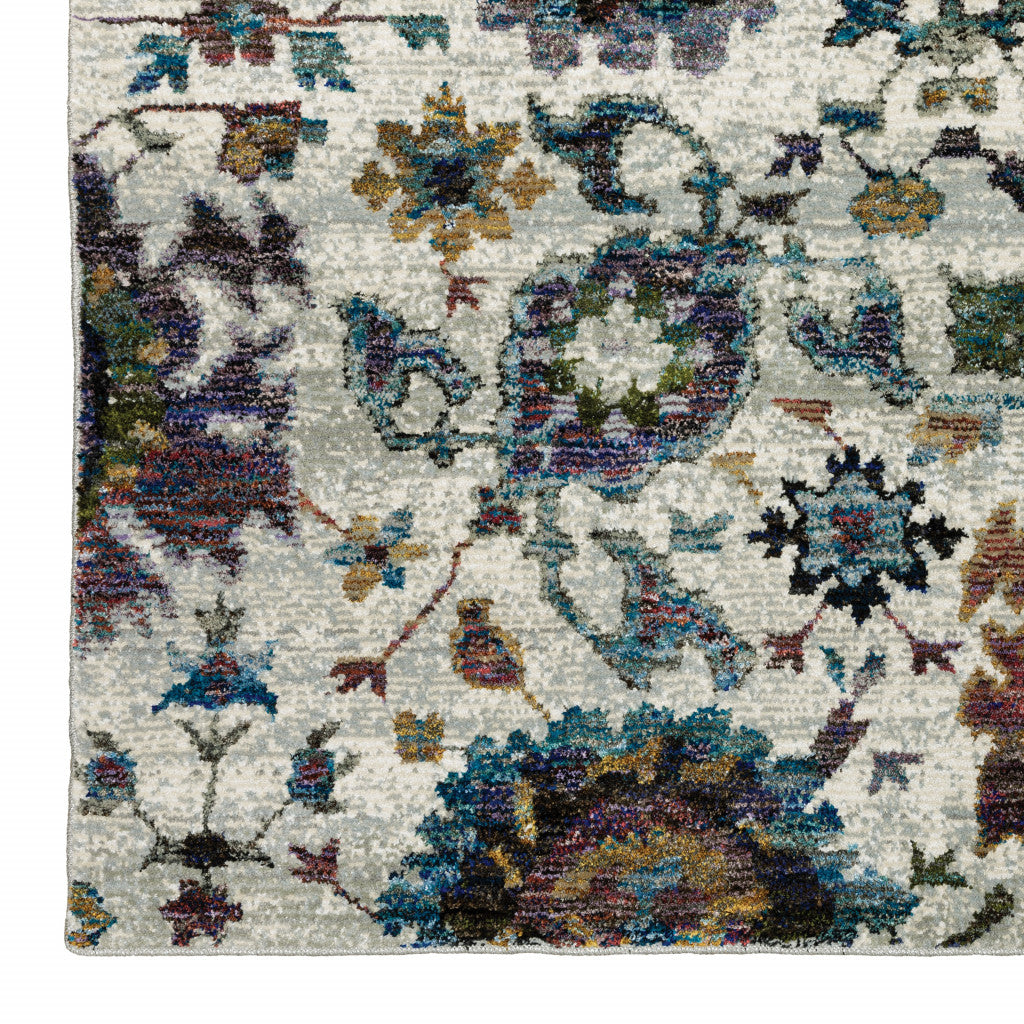 5 x 7 Purple & Gray Oriental Power Loom Rug
