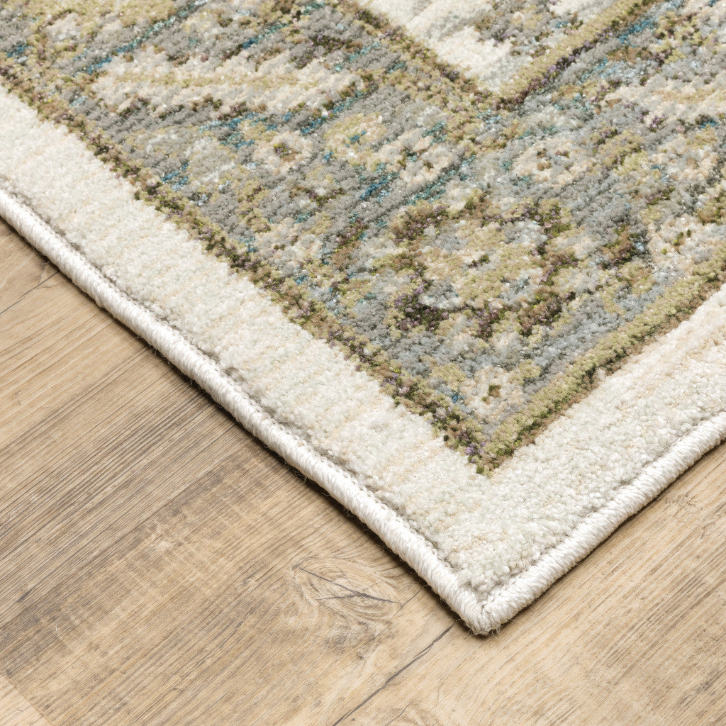 5 x 7 Gray & Ivory Oriental Power Loom Rug
