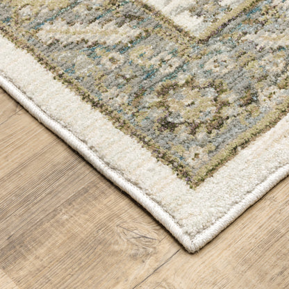 5 x 7 Gray & Ivory Oriental Power Loom Rug