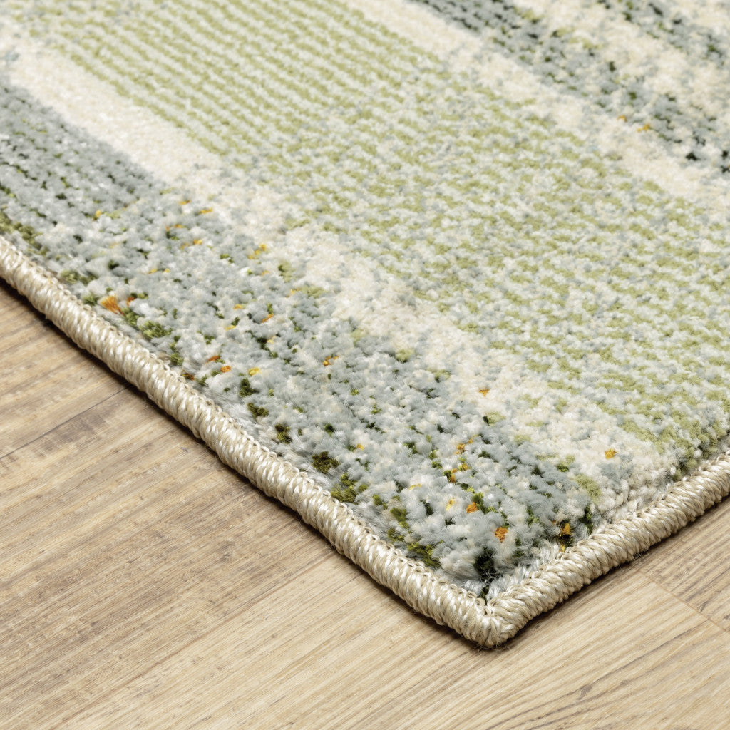 9 x 12 Gray & Ivory Geometric Power Loom Rug