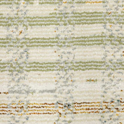 9 x 12 Gray & Ivory Geometric Power Loom Rug