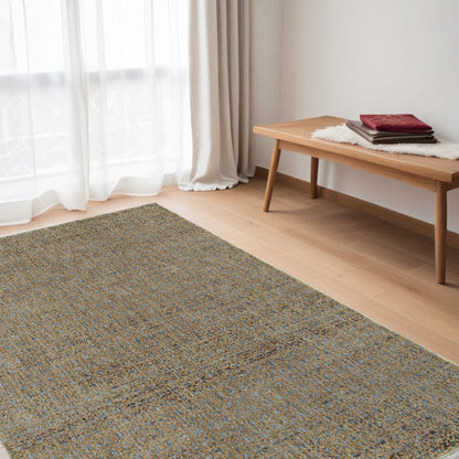 5 x 7 Blue & Silver Geometric Power Loom Rug