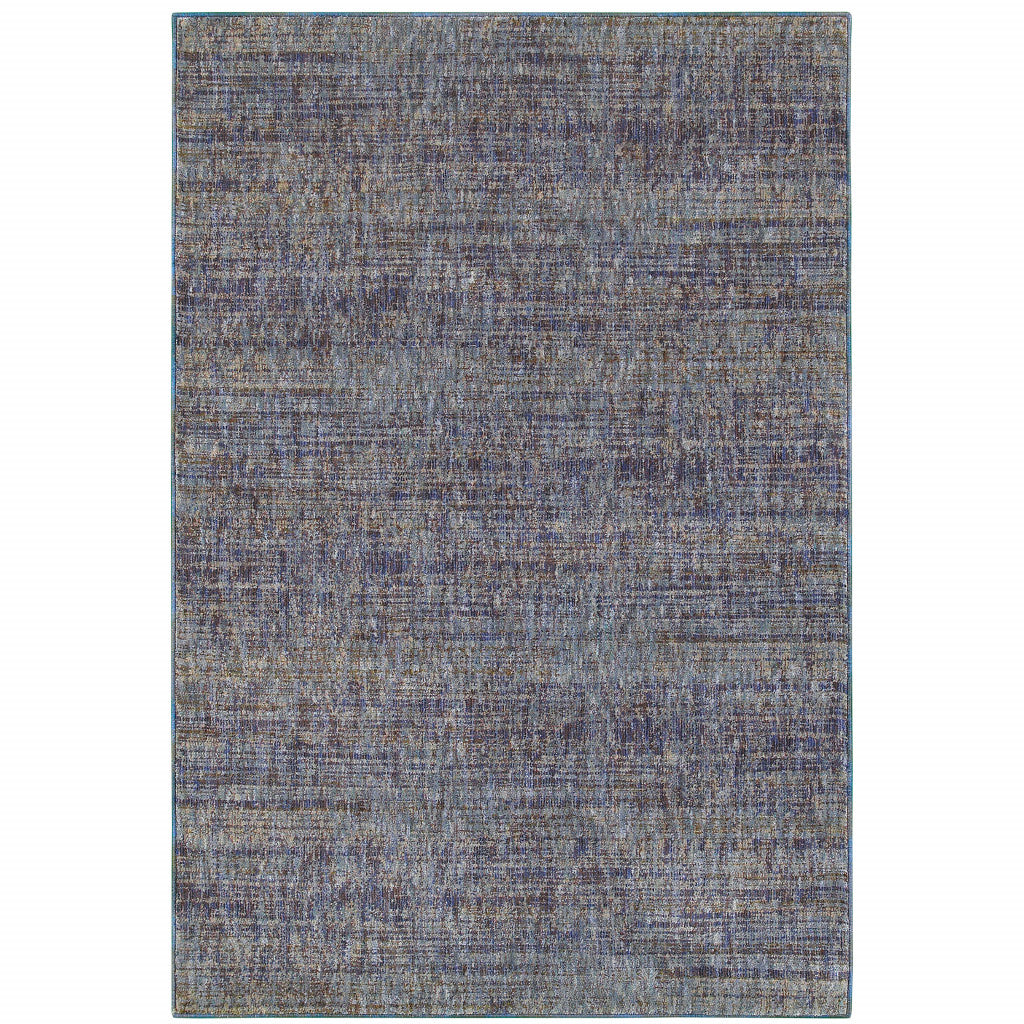 5 x 7 Blue & Ivory Power Loom Rug