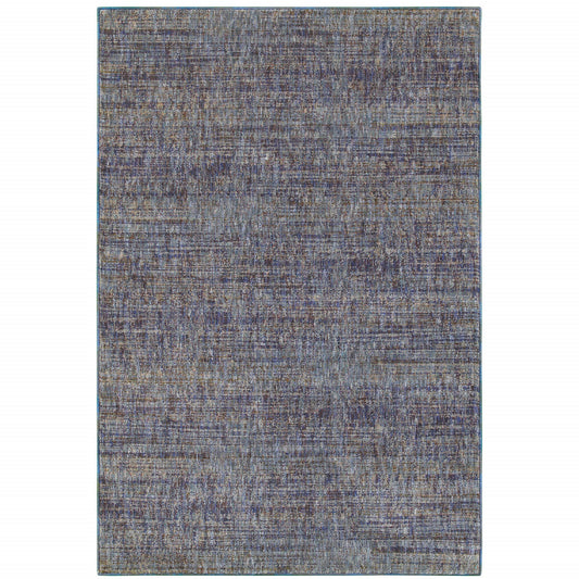 5 x 7 Blue & Ivory Power Loom Rug