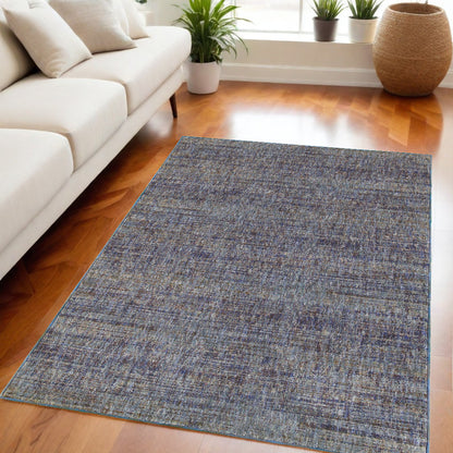 5 x 7 Blue & Ivory Power Loom Rug