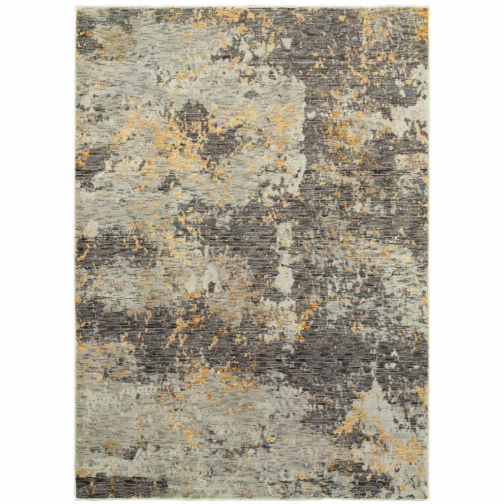 5 x 7 Gray & Ivory Power Loom Rug