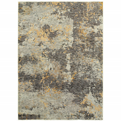5 x 7 Gray & Ivory Power Loom Rug