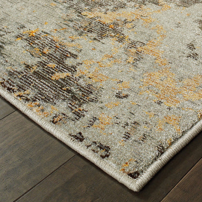 5 x 7 Gray & Ivory Power Loom Rug