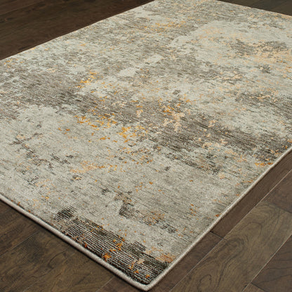 5 x 7 Gray & Ivory Power Loom Rug