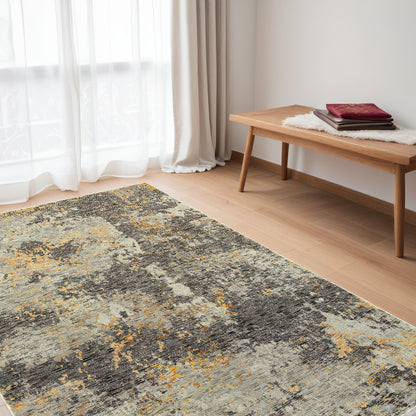 5 x 7 Gray & Ivory Power Loom Rug