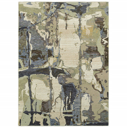 5 x 7 Blue & Gray Power Loom Rug