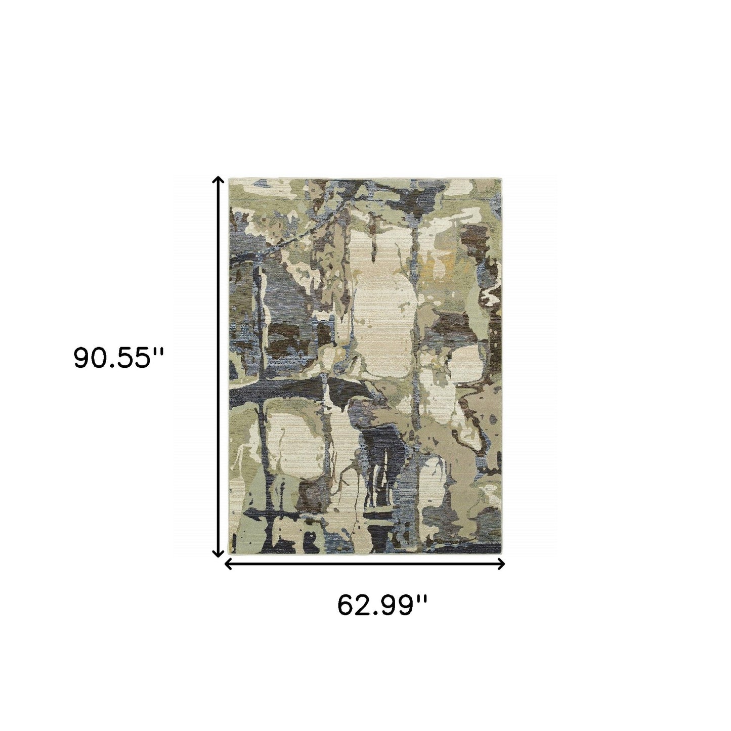 5 x 7 Blue & Gray Power Loom Rug