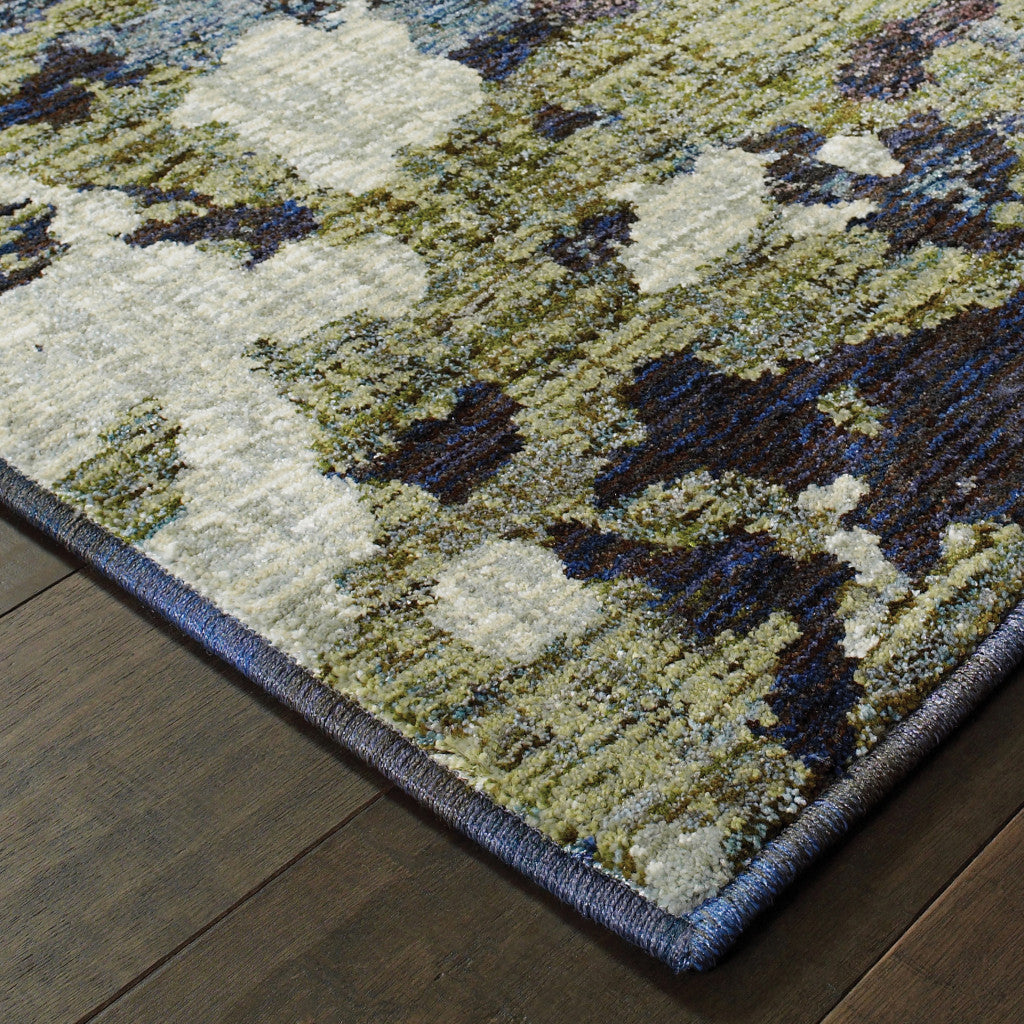 5 x 7 Blue & Green Power Loom Rug