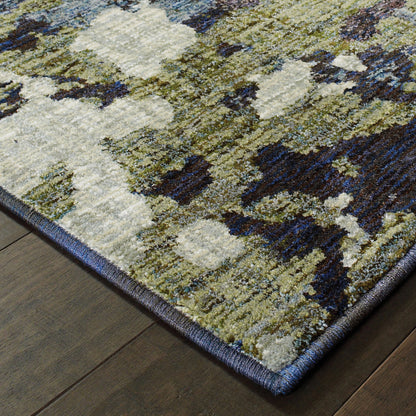 5 x 7 Blue & Green Power Loom Rug