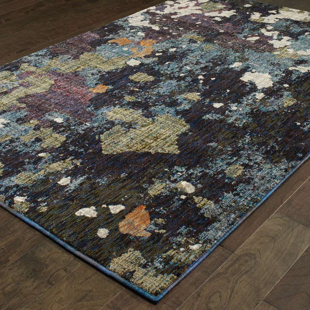 5 x 7 Blue & Green Power Loom Rug