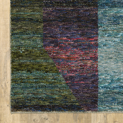 5 x 7 Purple & Red Geometric Power Loom Rug