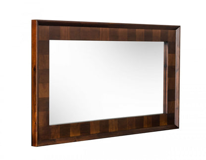 Dark Brown Solid Wood Framed Accent Mirror