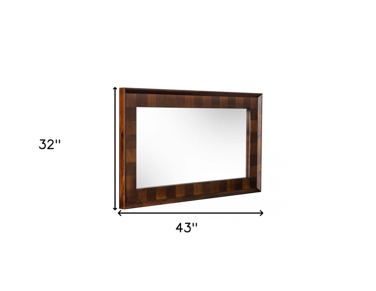 Dark Brown Solid Wood Framed Accent Mirror