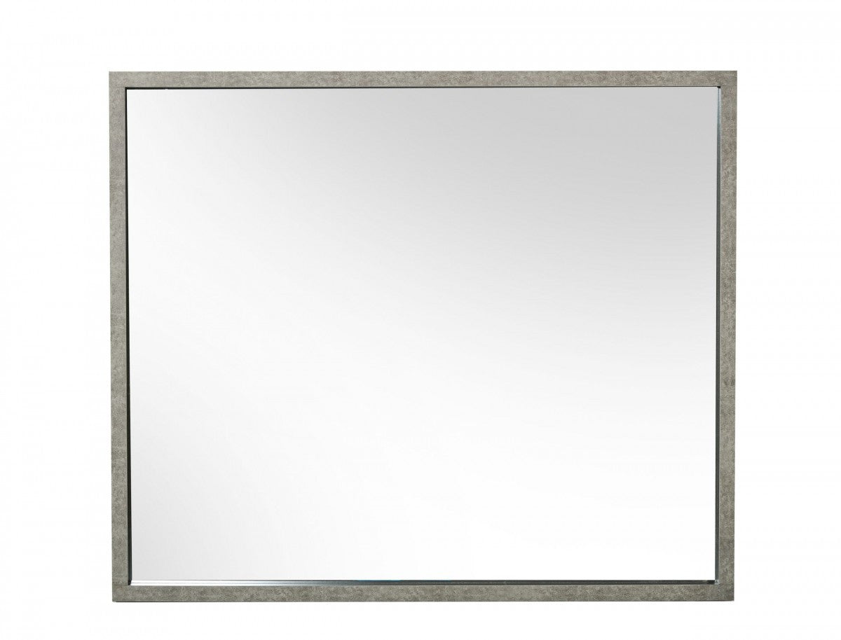 Gray Faux Concrete Framed Accent Mirror