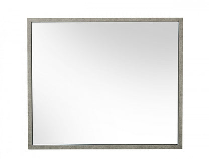 Gray Faux Concrete Framed Accent Mirror