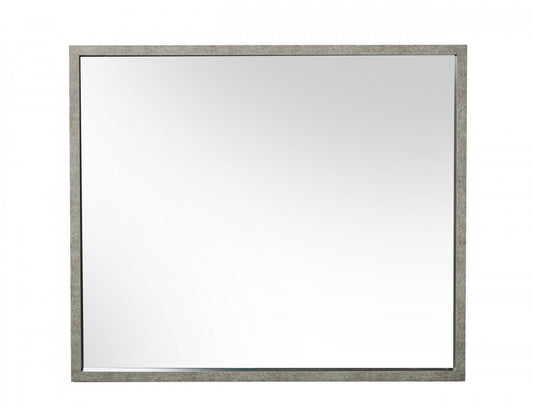 Gray Faux Concrete Framed Accent Mirror
