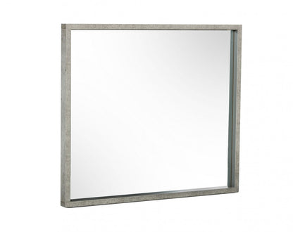 Gray Faux Concrete Framed Accent Mirror