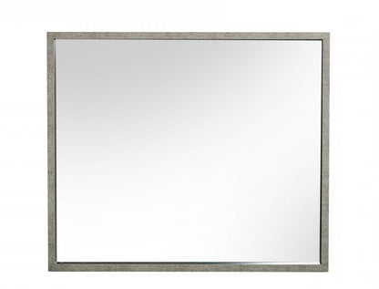 Gray Faux Concrete Framed Accent Mirror