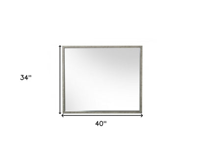 Gray Faux Concrete Framed Accent Mirror