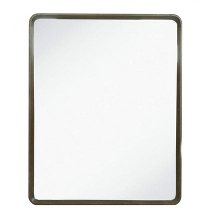 Dark Brown Solid Wood Framed Accent Mirror