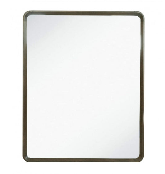 Dark Brown Solid Wood Framed Accent Mirror