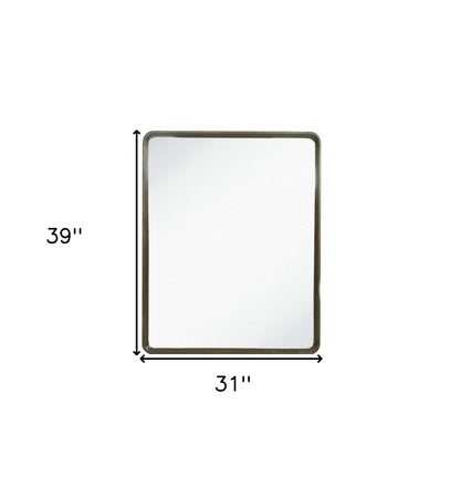 Dark Brown Solid Wood Framed Accent Mirror