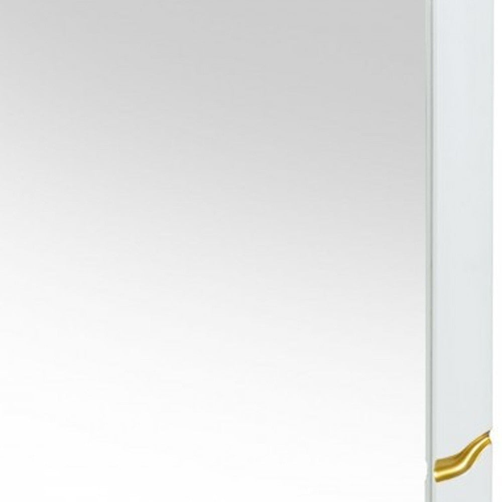 Gold and White Wood Framed Accent Mirror