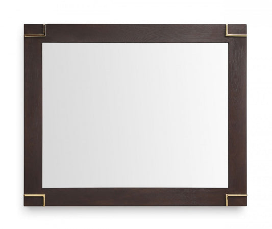 Brown and Gold Wood Framed Accent Mirror