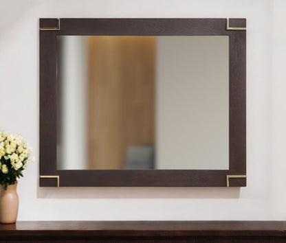 Brown and Gold Wood Framed Accent Mirror