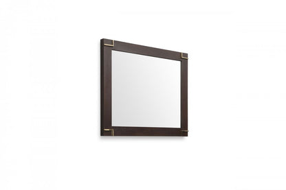 Brown and Gold Wood Framed Accent Mirror
