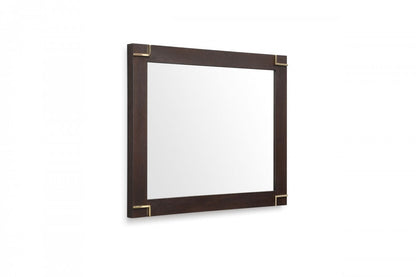 Brown and Gold Wood Framed Accent Mirror