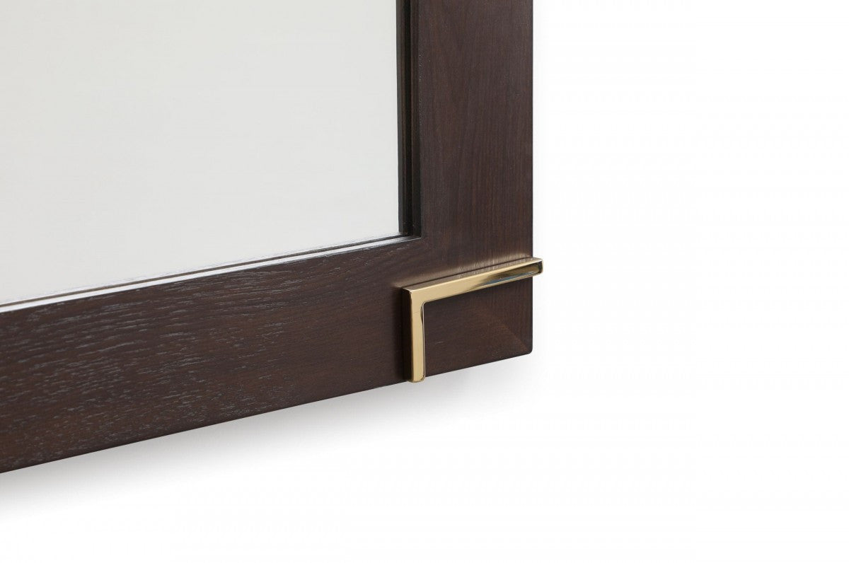 Brown and Gold Wood Framed Accent Mirror