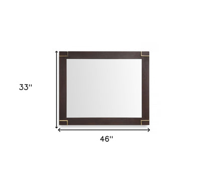 Brown and Gold Wood Framed Accent Mirror