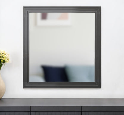 Gray Wood Framed Accent Mirror