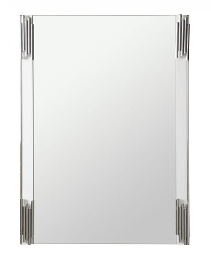 White Steel Framed Accent Mirror